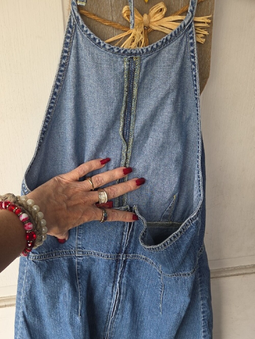 GAP Blue Denim Halter Dress Y2k - Picture 3 of 8